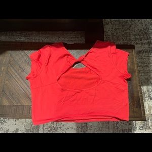 Coral color Crop top